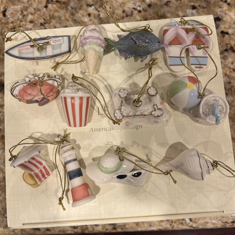 Lenox Coastal Summer Mini Ornament Collection